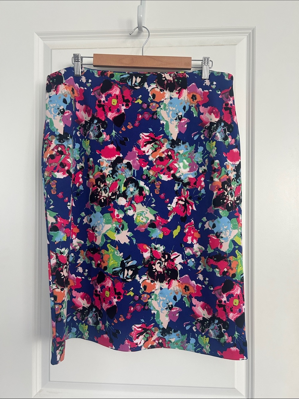 Nicole Navy Floral Pencil Skirt - Multi